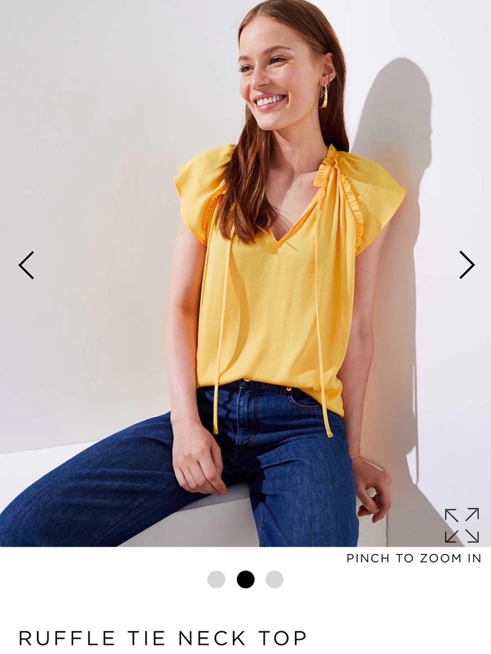 LOFT Ruffle Neck Top